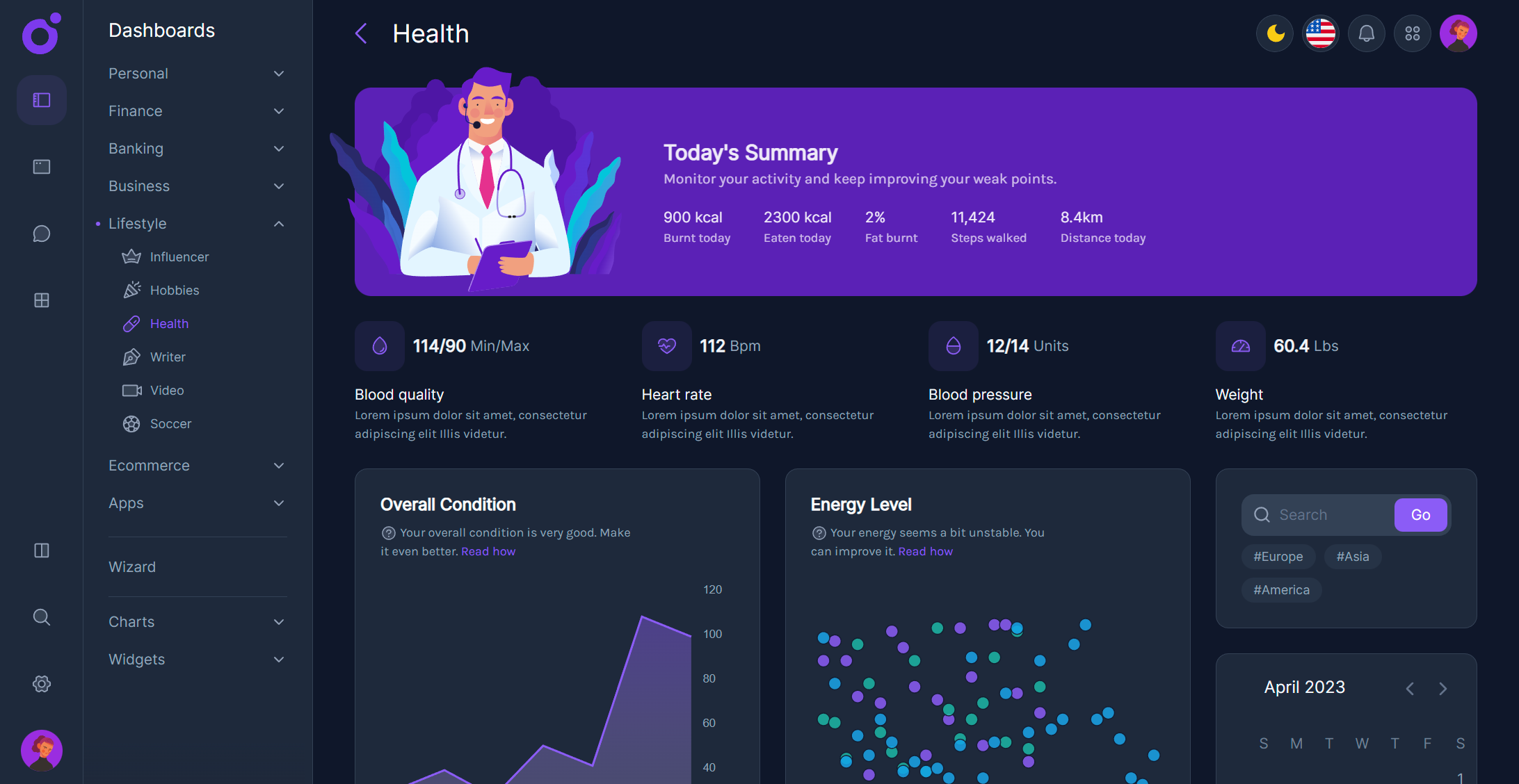 Tairo - Health dashboard
